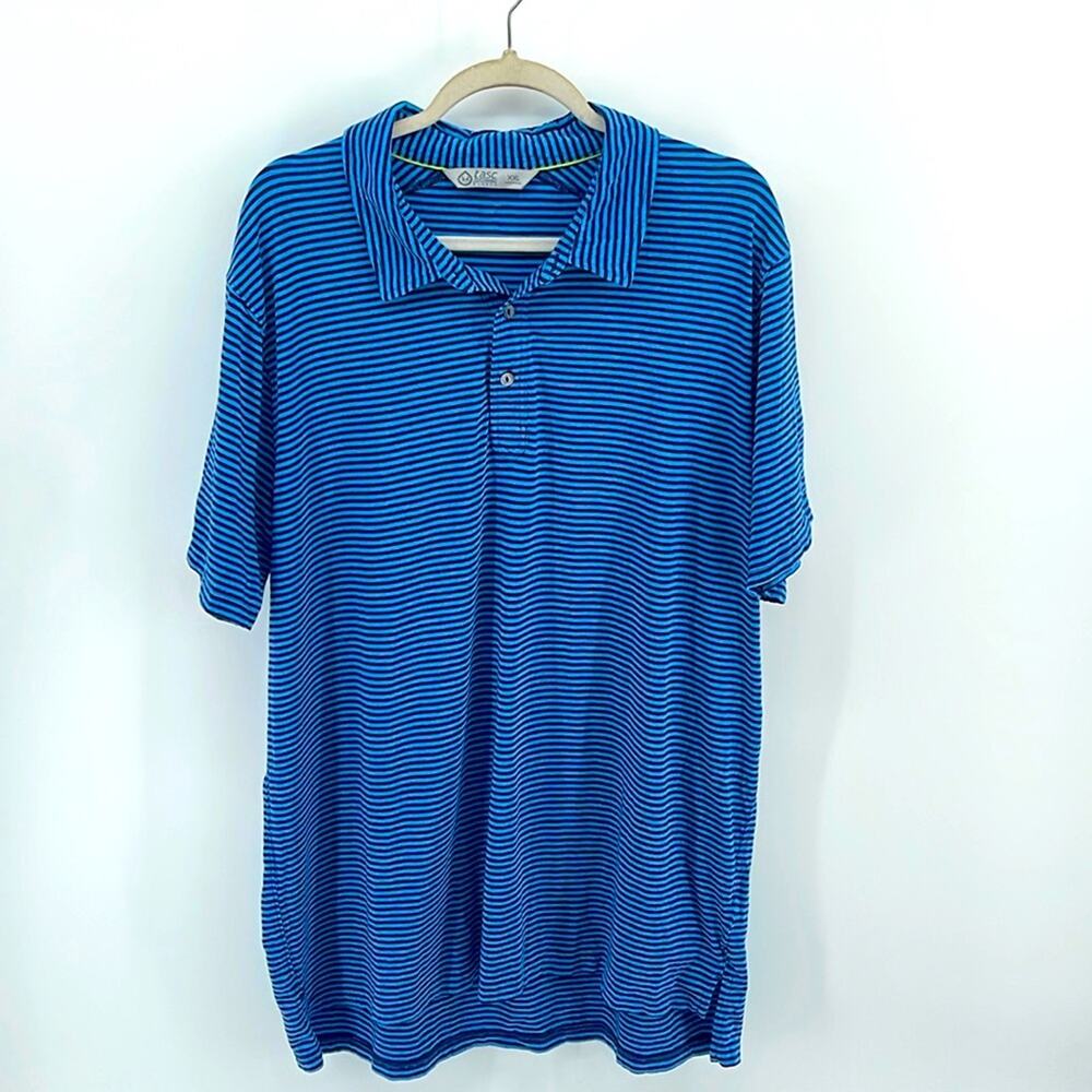TASC Performance Bamboo Striped short sleeve super soft polo shirt sz XXL